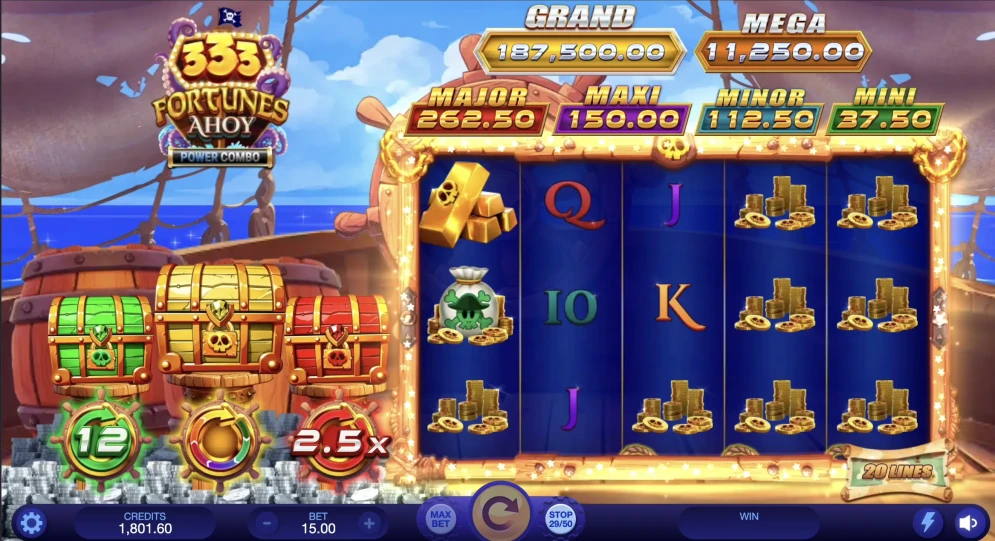 333 Fortunes Ahoy Power Combo Slot