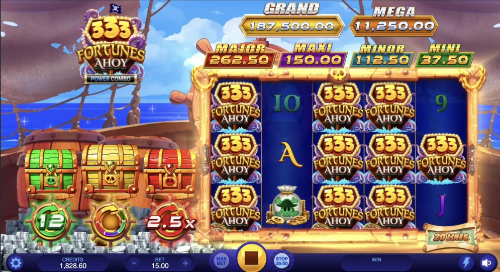 333 Fortunes Ahoy Power Combo Slot