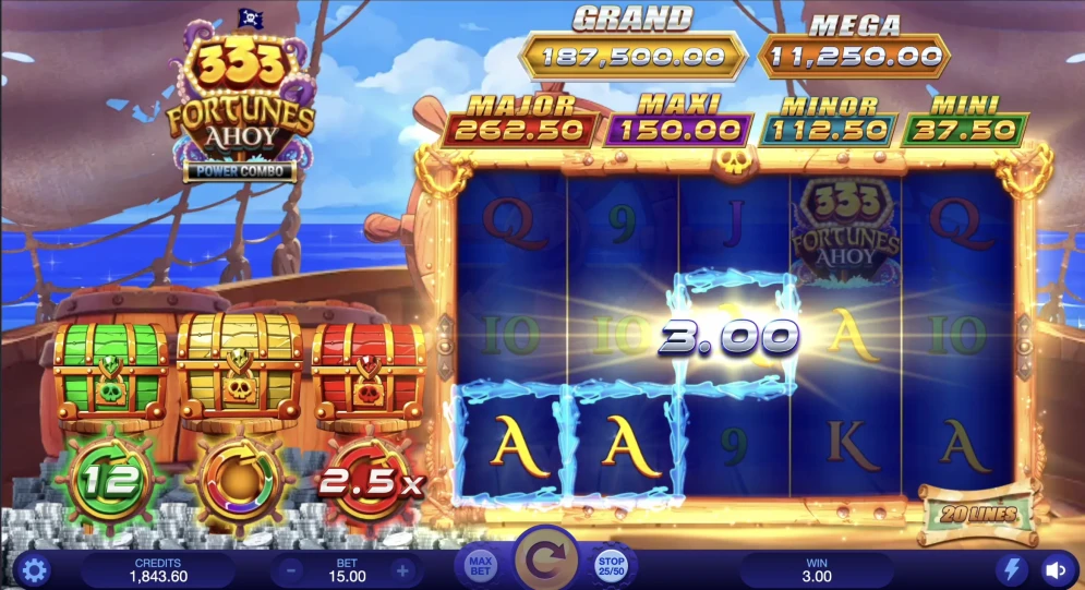 333 Fortunes Ahoy Power Combo Slot